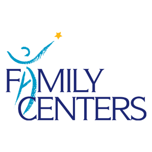 Family Centers logo featuring a stylized blue person reaching for a yellow star, reflecting Family Centers’ commitment to growth, with "Family Centers" text in bold blue capital letters.
